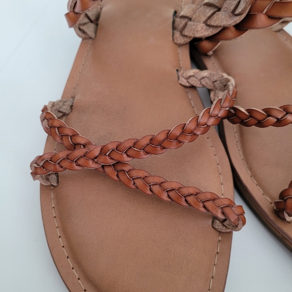 UNIVERSAL THREAD Braided Leather Slides Sandle Boho Western Cowgirl Size 9 - Picture 5 of 10